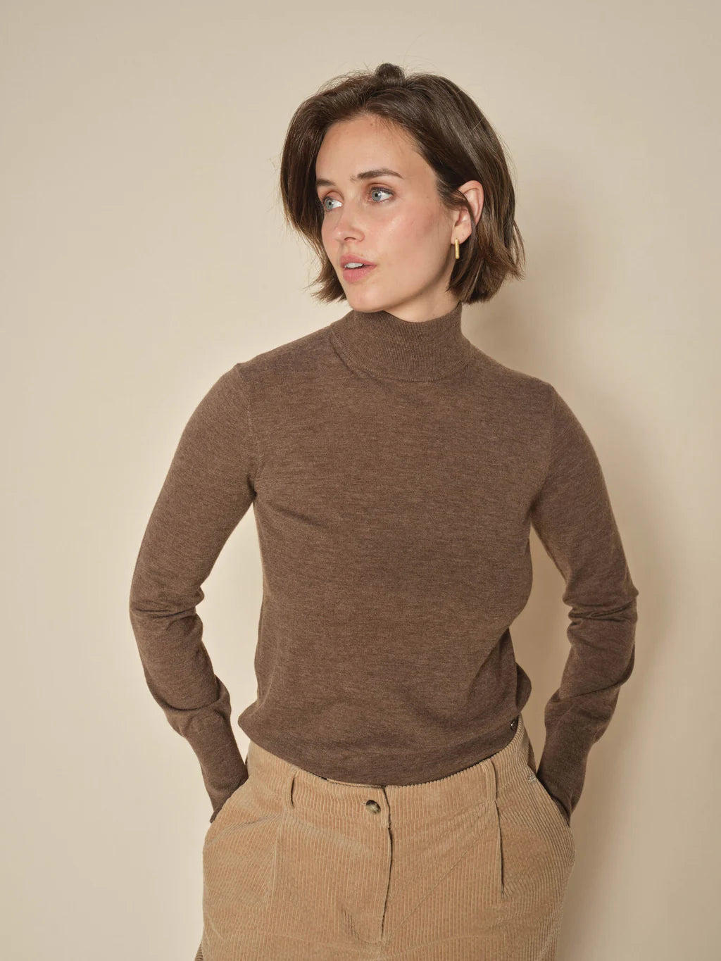 Mos Mosh Rain Drum Roll Neck Sweater Sweater Dress Twist