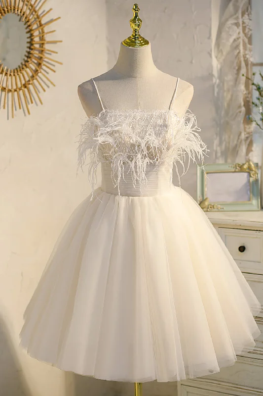 Spaghetti Straps Sweet Fairy Dress with Tulle Homecoming Dress Tulle Evening Dress