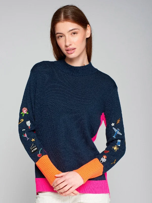 Vilagallo Embroidered Turtleneck Sweater Sleeveless Sweater Dress