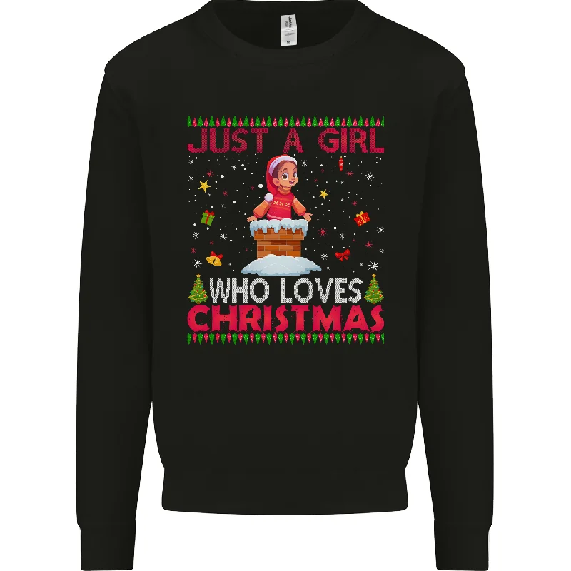 Just a Girl Who Loves Christmas Funny Mens Sweatshirt Jumper