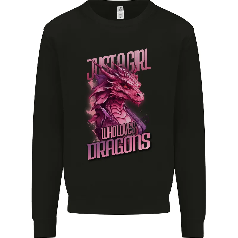 Just a Girl Who Loves Dragons Fantasy RPG Mens Sweatshirt Jumper