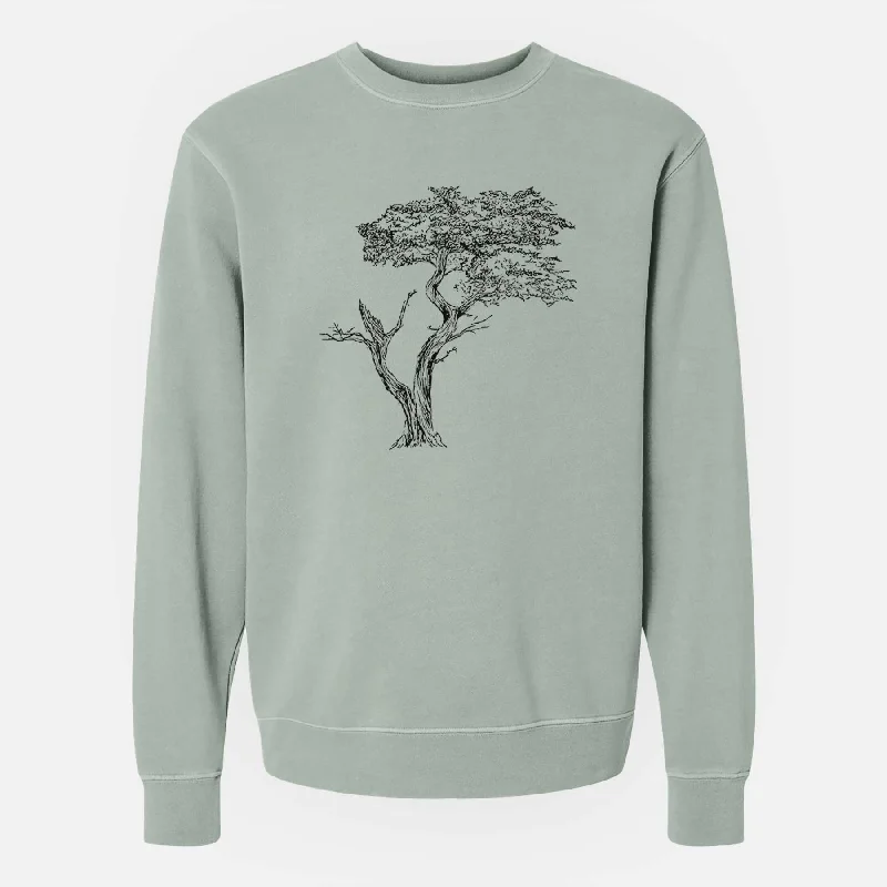 The Lone Cypress - Cupressus Macrocarpa - Monterey Cypress - Unisex Pigment Dyed Crew Sweatshirt Bold Hoodie Sweatshirt