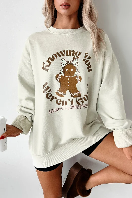 "Still Getting Presents" Graphic Sweatshirt (Pale Sage) Relaxed Sweatshirt Look