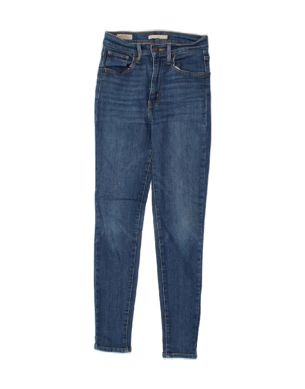 LEVI'S Womens Mile High Super Skinny Jeans W25 L27 Blue Cotton