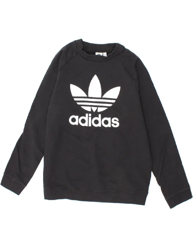 ADIDAS Womens Graphic Sweatshirt Jumper UK 22 XL Black Cotton Trendy oversized sweaters