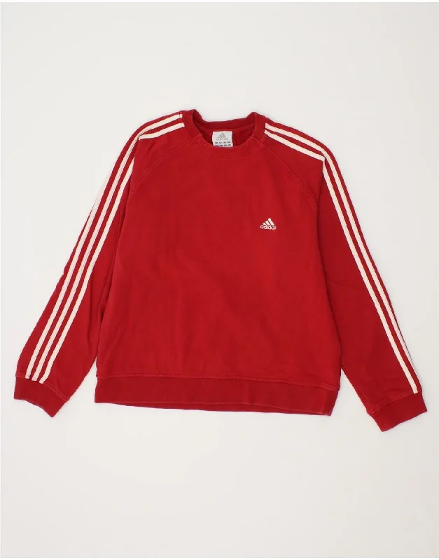 ADIDAS Womens Sweatshirt Jumper UK 14 Large Red Cotton Water-resistant sweaters