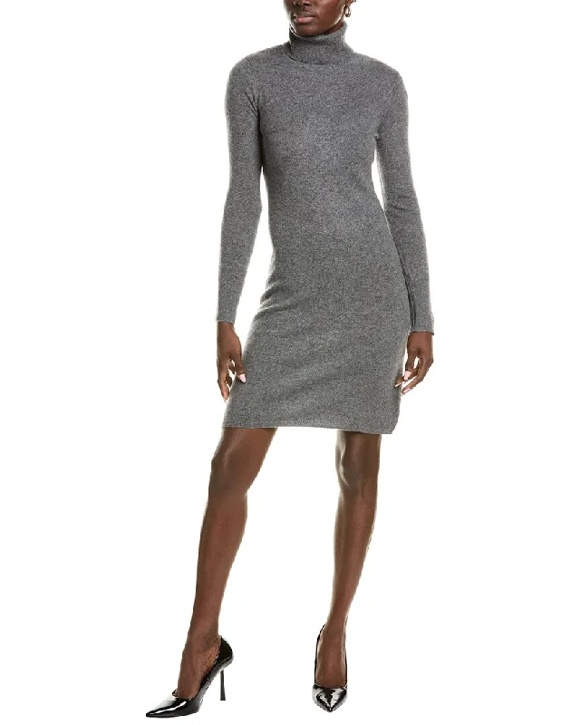 Sofiacashmere Classic Turtleneck Cashmere Sweaterdress Date night sweaters