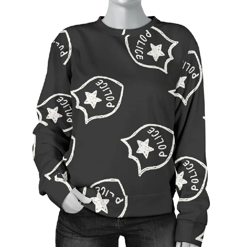 Police Pattern Print Women's Sweatshirt Anti-pilling sweaters