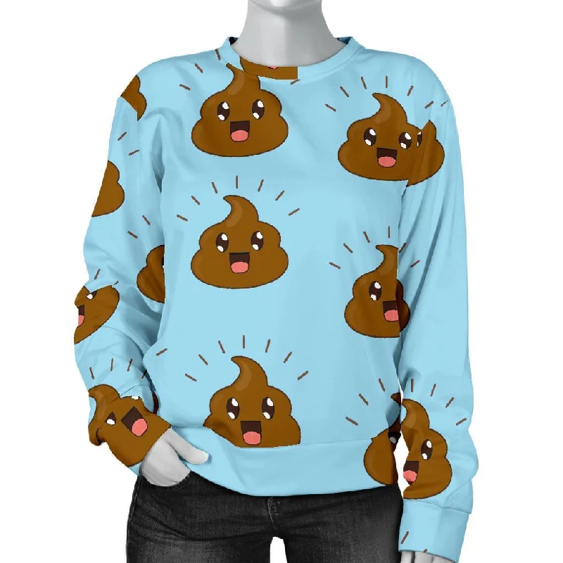 Poop Emoji Print Pattern Women's Sweatshirt Classic sweaters