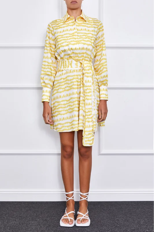 Blaire Mini Dress (Yellow/White) Edgy mini dresses