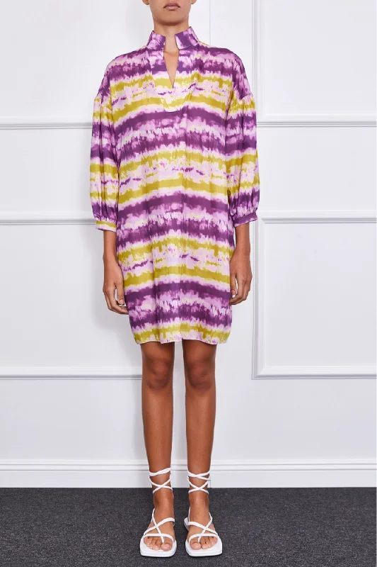 Claire Mini Dress (Violet/Yellow) Vacation mini dresses