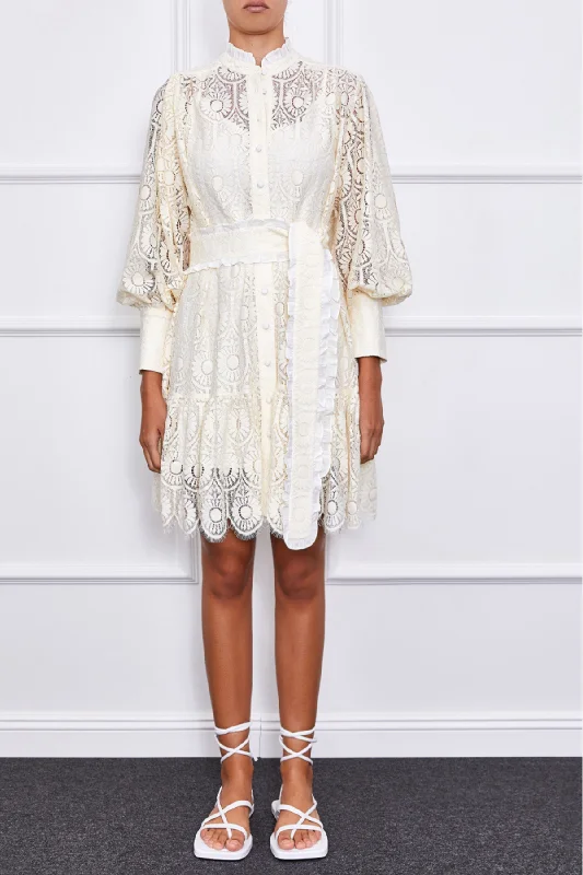 Jasmine Mini Dress (Off-White) Party mini dresses