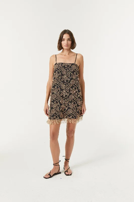 Nilu Dress | Wood Bead Boohoo mini dresses