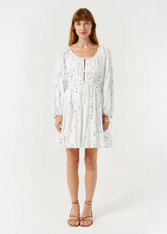 Ren Dress | White Mirror Daisy Boho mini dresses