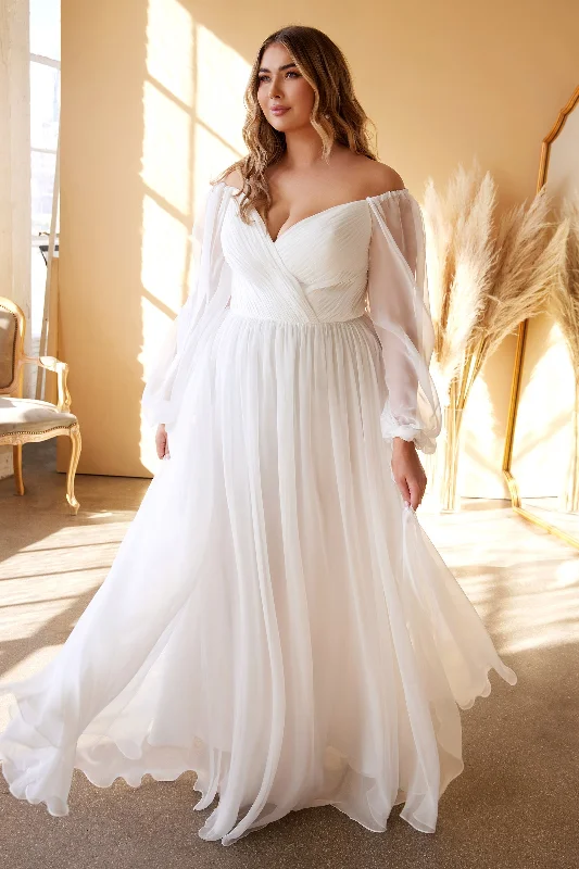 Enchanting Plus Size Wedding Gown: Cinderella Divine's CD243WC Ball Gown Wedding