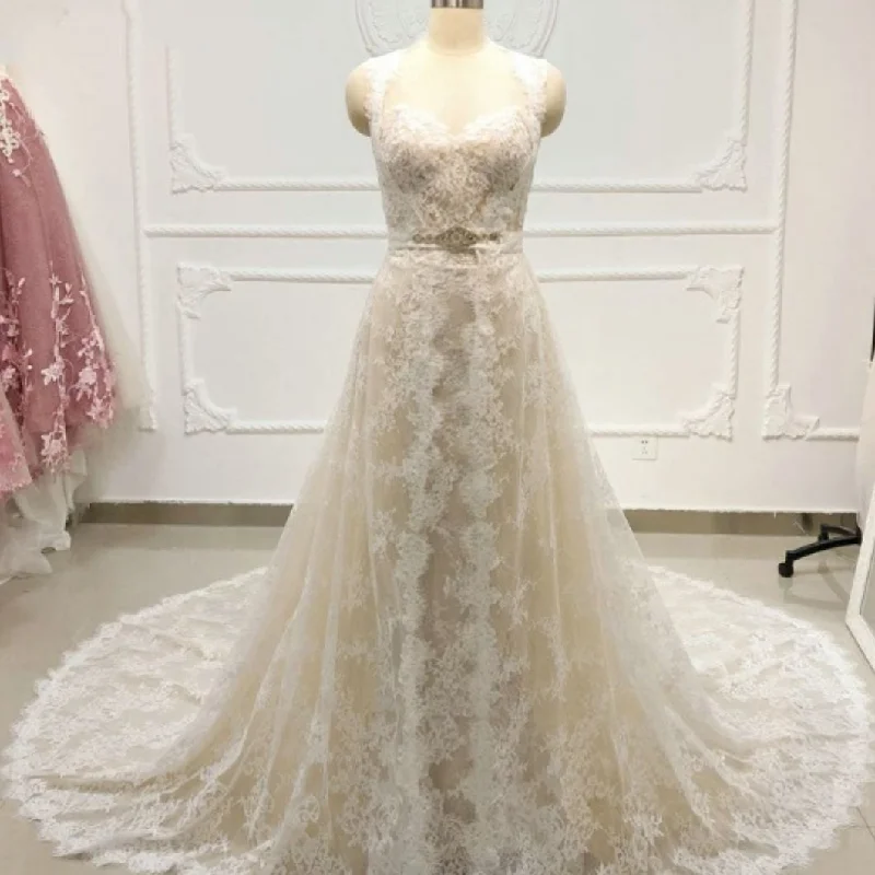 Versatile Gown with Sleeveless Long Jacket Sexy Lace Gown