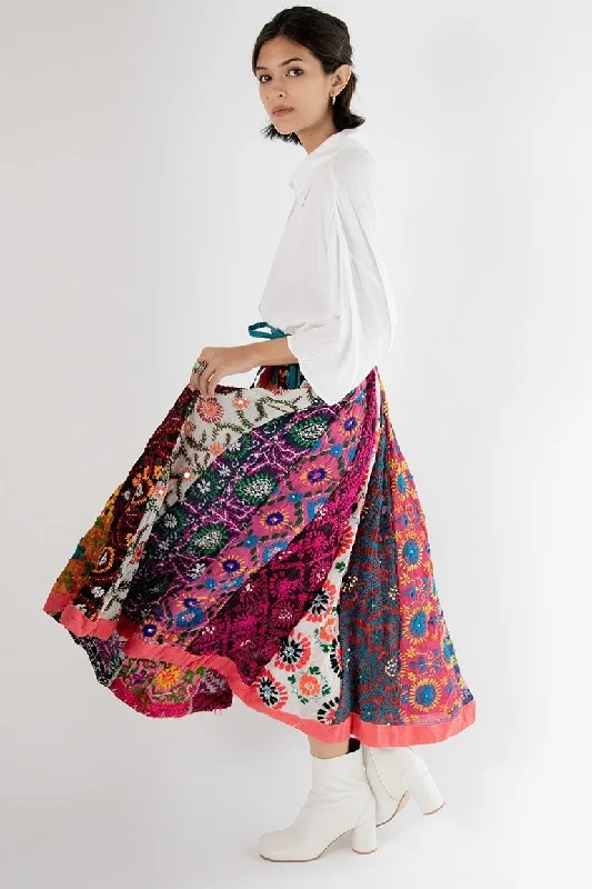 EMBROIDERED SKIRT LOUISE Metallic unclassified skirts