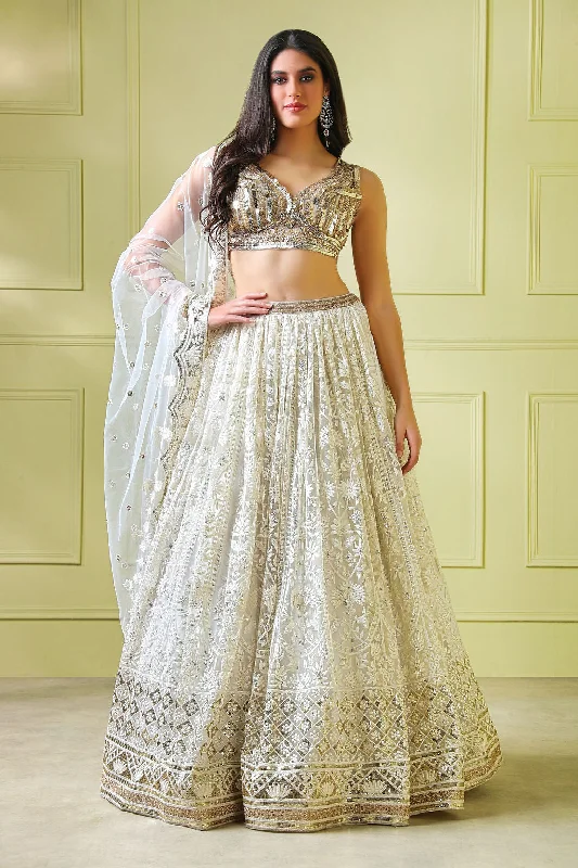 Embroider Lehenga wih beautiful Beige Embroidery top Sexy unclassified skirts