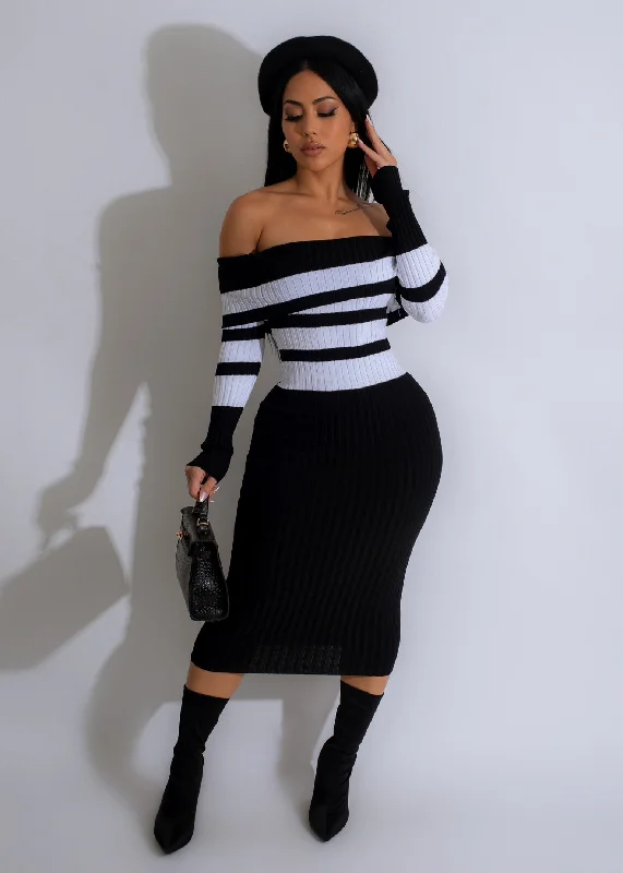 Rome Night Knitted Midi Dress White Women's midi dresses