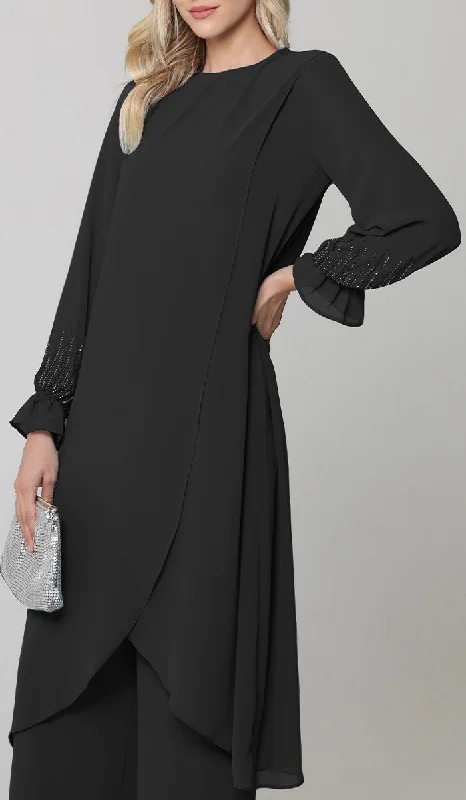 Safa Dressy Long Modest Midi Tunic - Black Revolve midi dresses