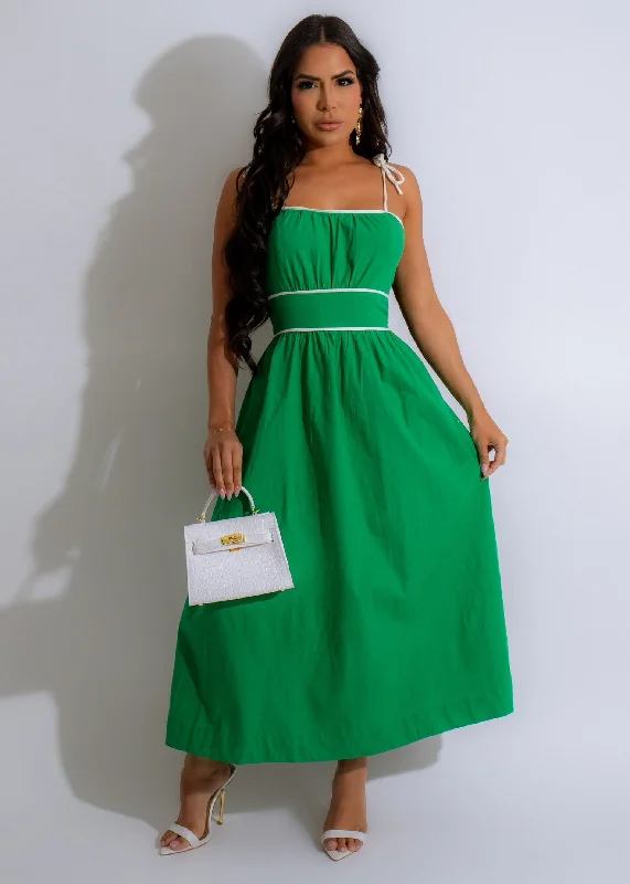 Summer Cutie Midi Dress Green Office midi dresses