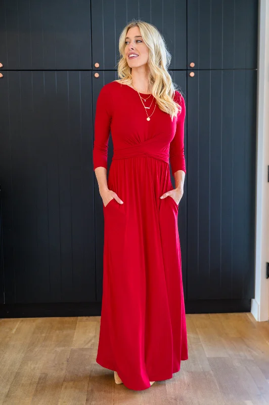 Bri Maxi Dress in Red Cotton maxi dresses