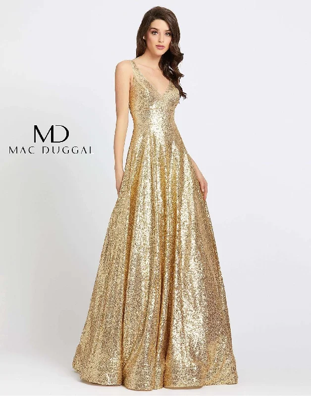 Mac Duggal 48798 Long Sleeveless A Line Prom Dress Satin maxi dresses