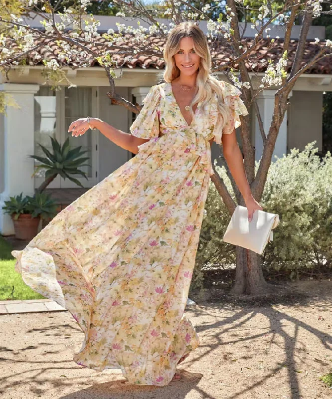 Spring Fling Floral Ruffle Tiered Maxi Dress Discounted maxi dresses