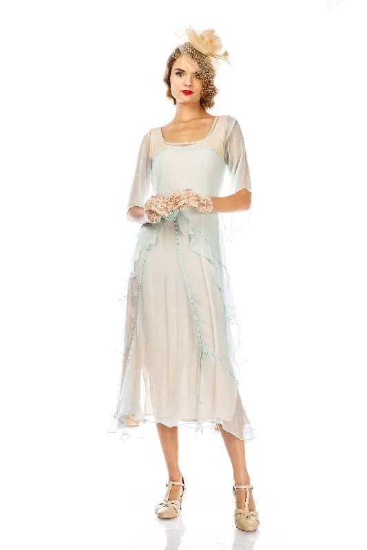 Great Gatsby Party Dress in Nude Mint by Nataya Trendy party dresses under $50