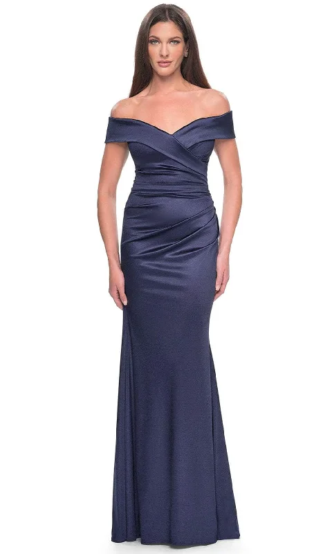 La Femme 31621 - Off Shoulder Satin Evening Dress Fashion-forward party dresses