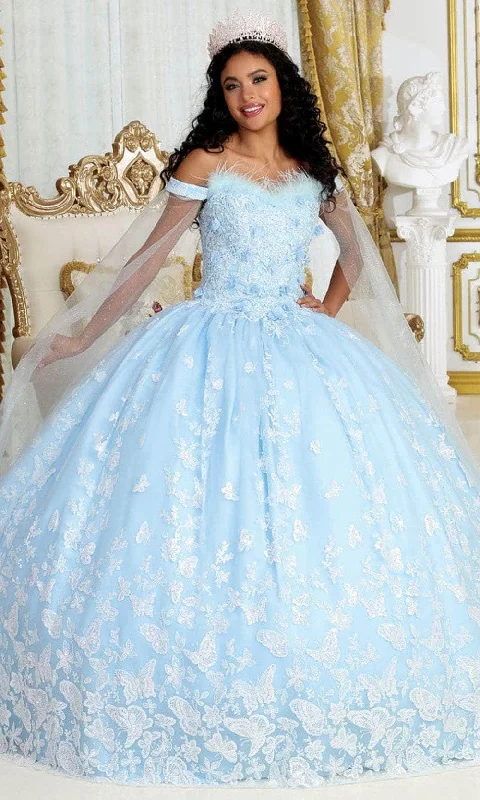 May Queen LK197 - Feather Trimmed Ballgown Revolve party dresses