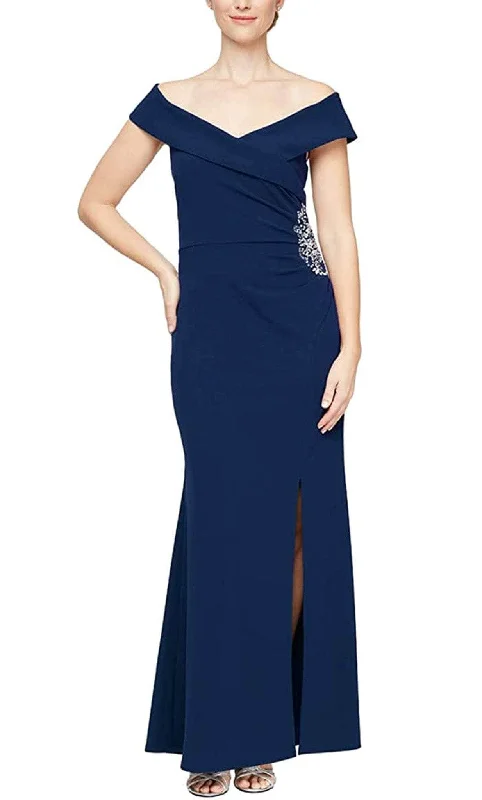 SLNY 9137212 - Cap Sleeve Ruched Evening Dress Spring party dresses