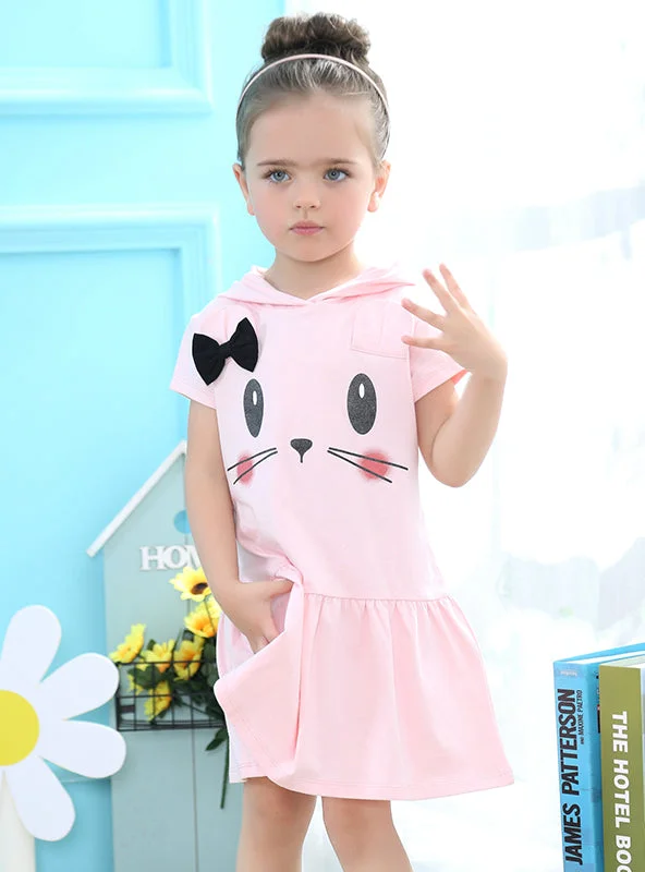 Baby Girls Dress Active Cartoon Cats Pattern Floral dresses under $100