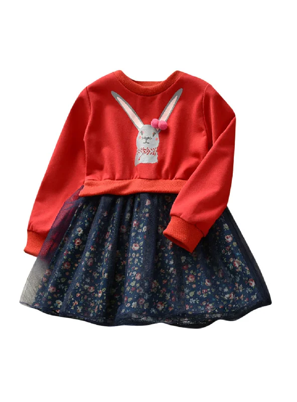 Floral Princess Dress Outfits Clothes Dress for Girl Midi floral dresses