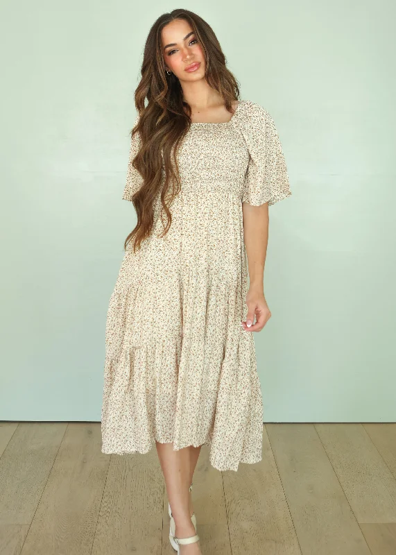 Naomi Floral Dress - CREAM - Maternity Friendly - FINAL SALE Lace floral dresses