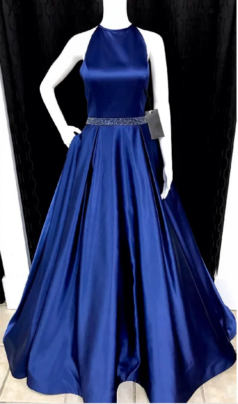 2024 Newly A-Line/Princess Satin Royal Blue Prom Dresses Earthy tone unclassified dresses