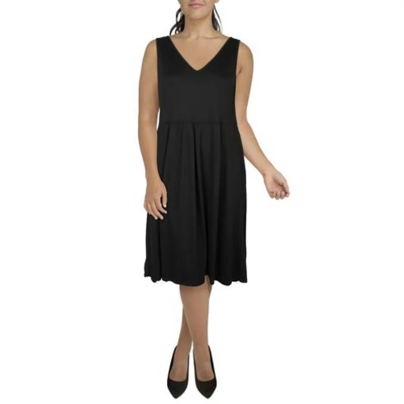 24seven Comfort Apparel Womens Plus Knit Sleeveless Fit & Flare Dress Office unclassified dresses