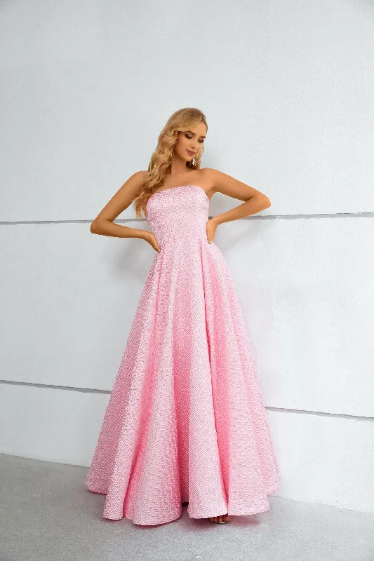 A-line Strapless Floor-length Sleeveless Open Back Modest Prom Dress Bodycon unclassified dresses