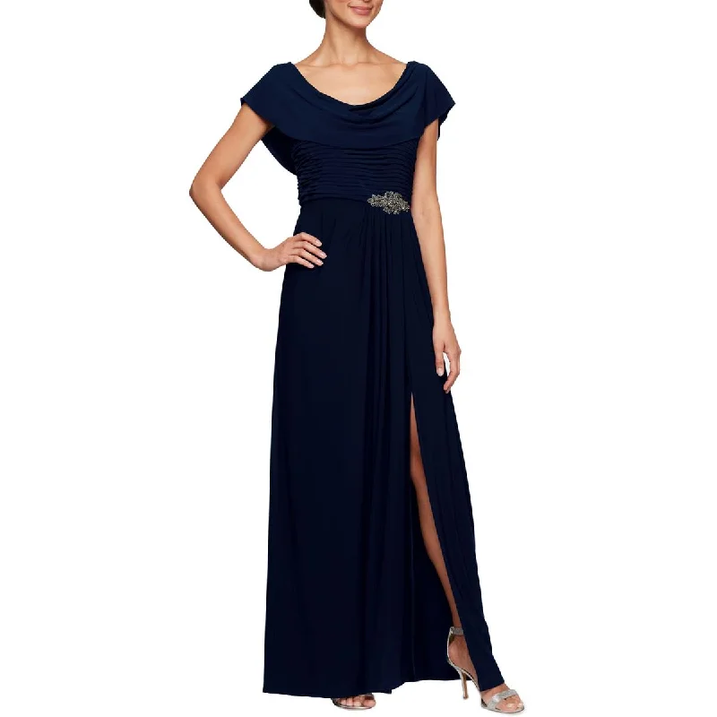 Alex Evenings Womens Petites Cowl Neck Embellished Evening Dress Tulle unclassified dresses