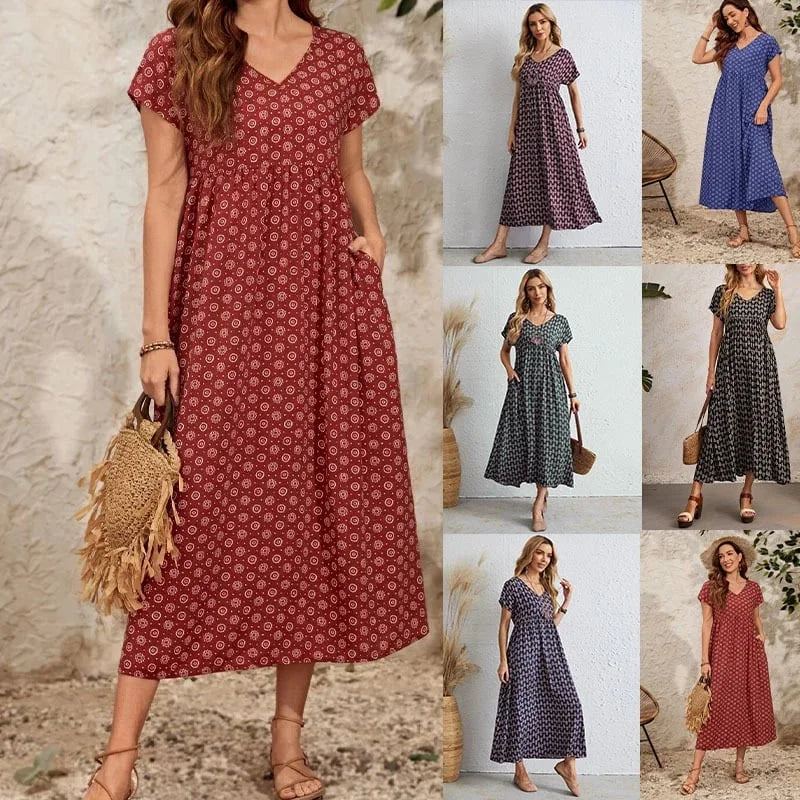 Alma| Vintage dress with V-neckline Casual unclassified dresses