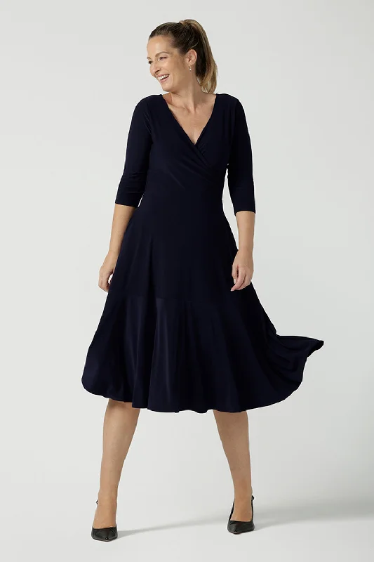 Bettina Reversible Petite Dress in Navy Elegant unclassified dresses