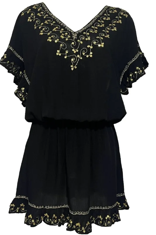 Black Gold Beach Dress Holiday unclassified dresses