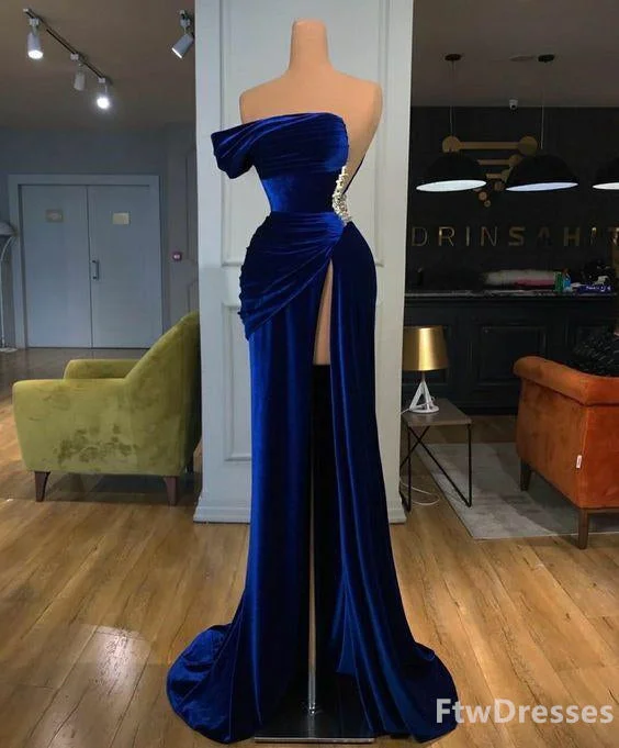 blue evening dresses 2024 mermaid elegant sleeveless cheap formal dresses Minimalist unclassified dresses