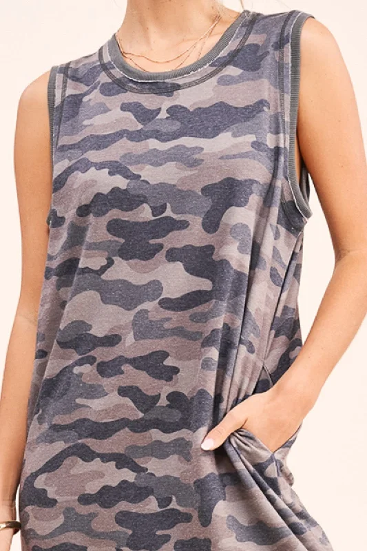 Camo Slub Dress Comfortable unclassified dresses