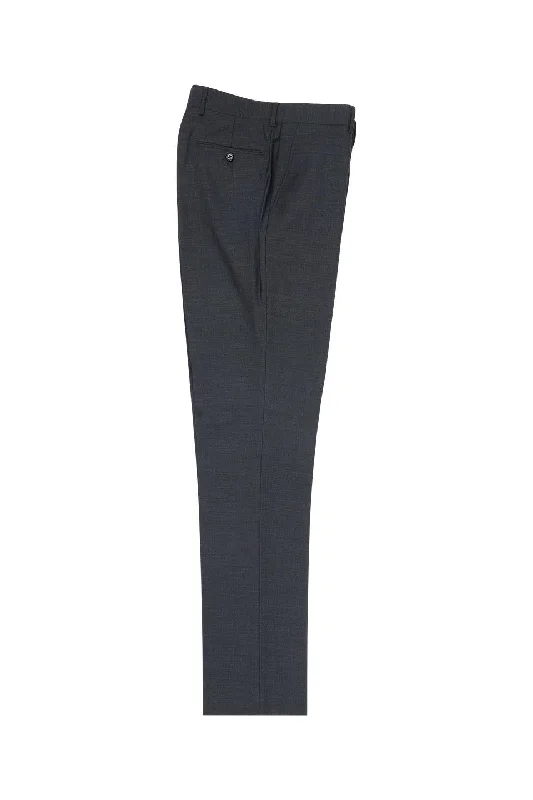 Charcoal Gray  Flat Front Slim Fit Wool Dress Pant Elegant unclassified dresses