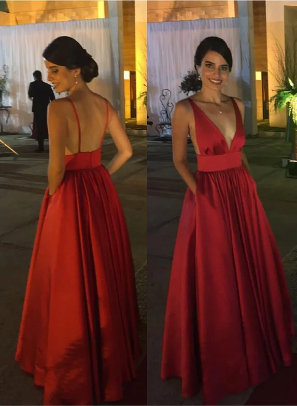 Charming A-Line/Princess Red Sweetheart Satin 2024 Prom Dresses Holiday unclassified dresses