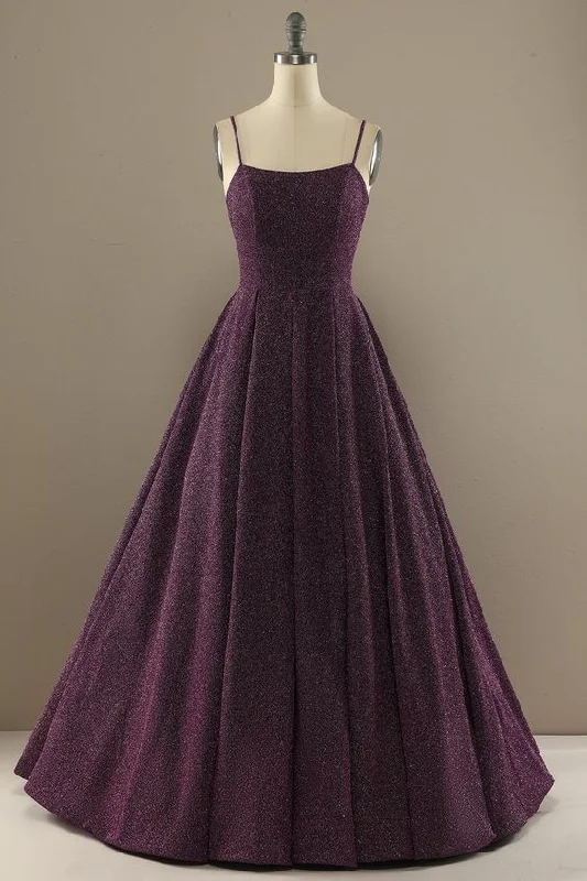 charming a line purple prom dress with split front Chic unclassified dresses