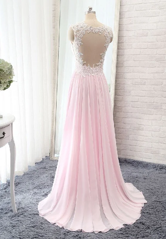 Chiffon Princess/A-Line Pale Pink Prom Dresses Earthy tone unclassified dresses