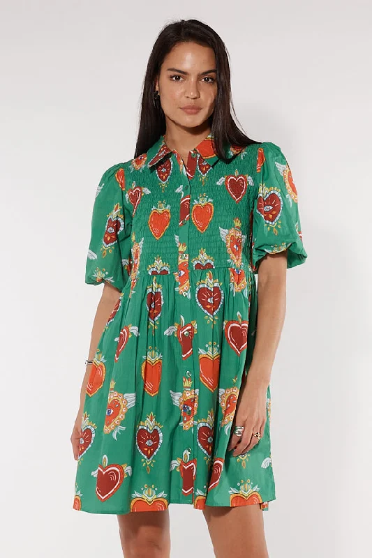 Cowgirl Surfer Bettina Dress Emerald Lounge unclassified dresses