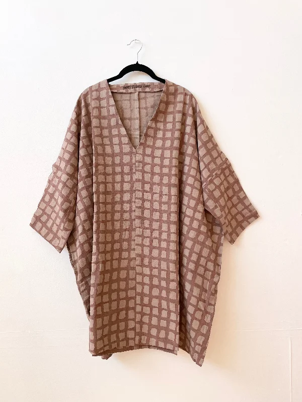 Dress / Tunic Brown Grid Color block unclassified dresses